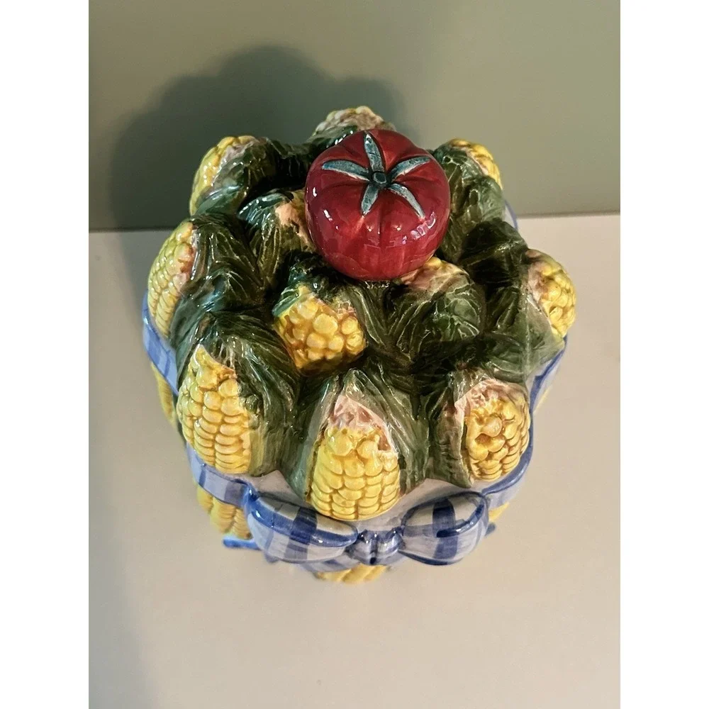 Retired‎ Fitz and Floyd Classics Bouquet Corn w/ Tomato Canister 9